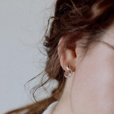 NORMALLEE [Silver 925] Snail One-touch Earrings