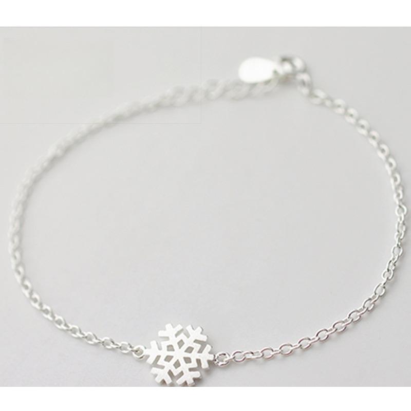 Popular Korean Version Plated Bracelet Foot Jewelry Women's Fashion Snowflake Bracelet Retro Temperament Simple Gift Jewelry