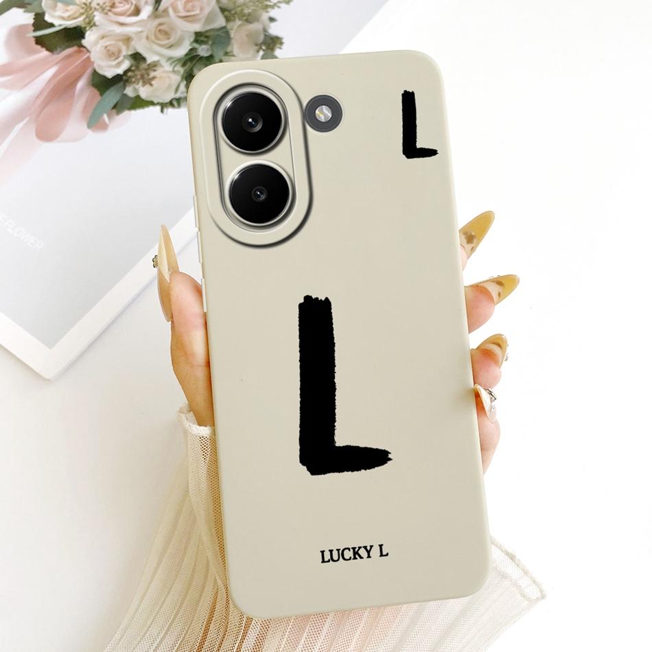 For Xiaomi Poco X8 Pro / X8 Pro Max Lucky Initial Letter Phone Case For Poco X8Pro X 8 Pro Max 5G Soft Silicone Cases Bumpers