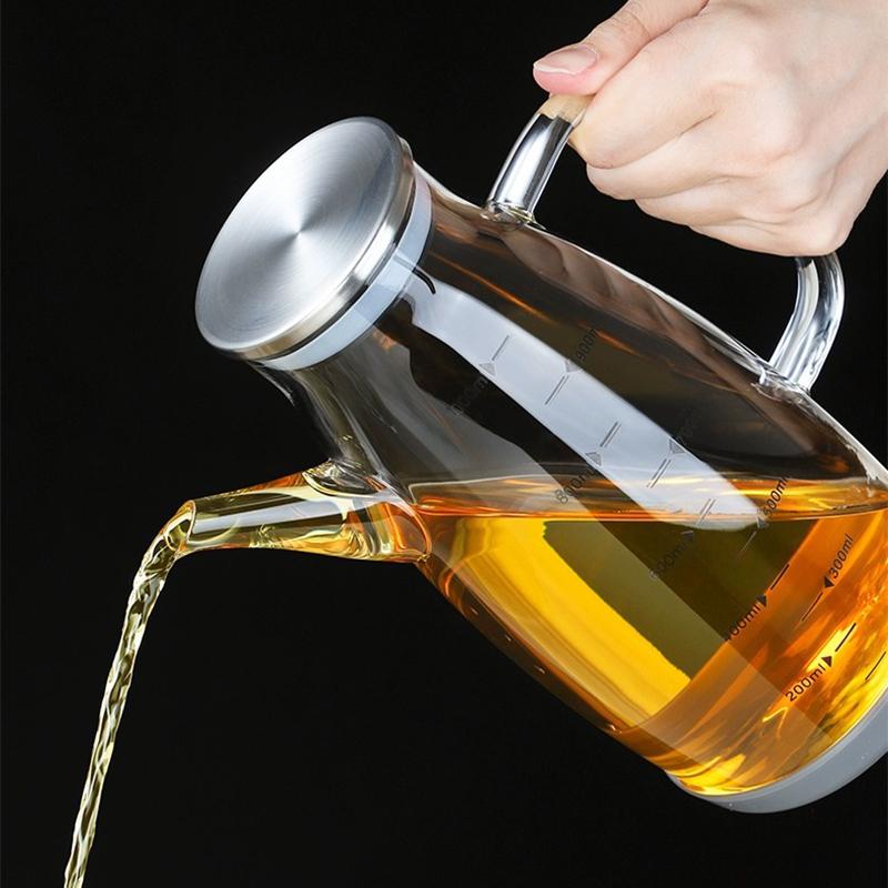 600/800/1000ml Leak-Proof Olive Oil Dispenser Bottle with Drip-Free Spout Precision Pouring for Kitchen Salad Cooking Storage