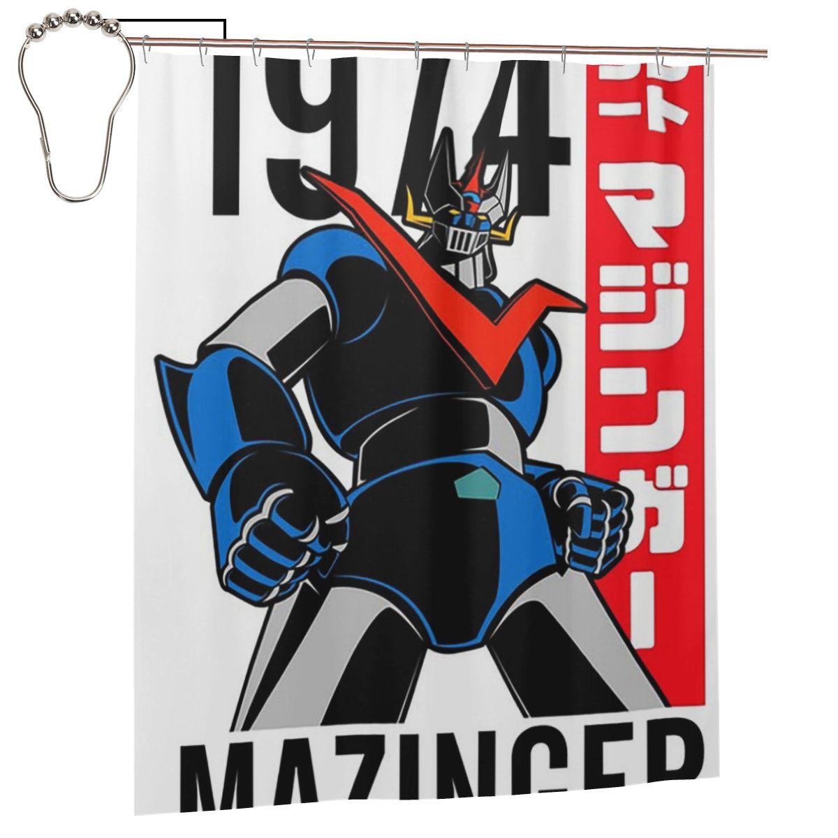 

Mazinger Z Mad Robot Grendizer Anime Manga Shower Curtain Bathroom Polyester Waterproof Bath Curtains With Hooks W60H190(CM)-1 Pcs