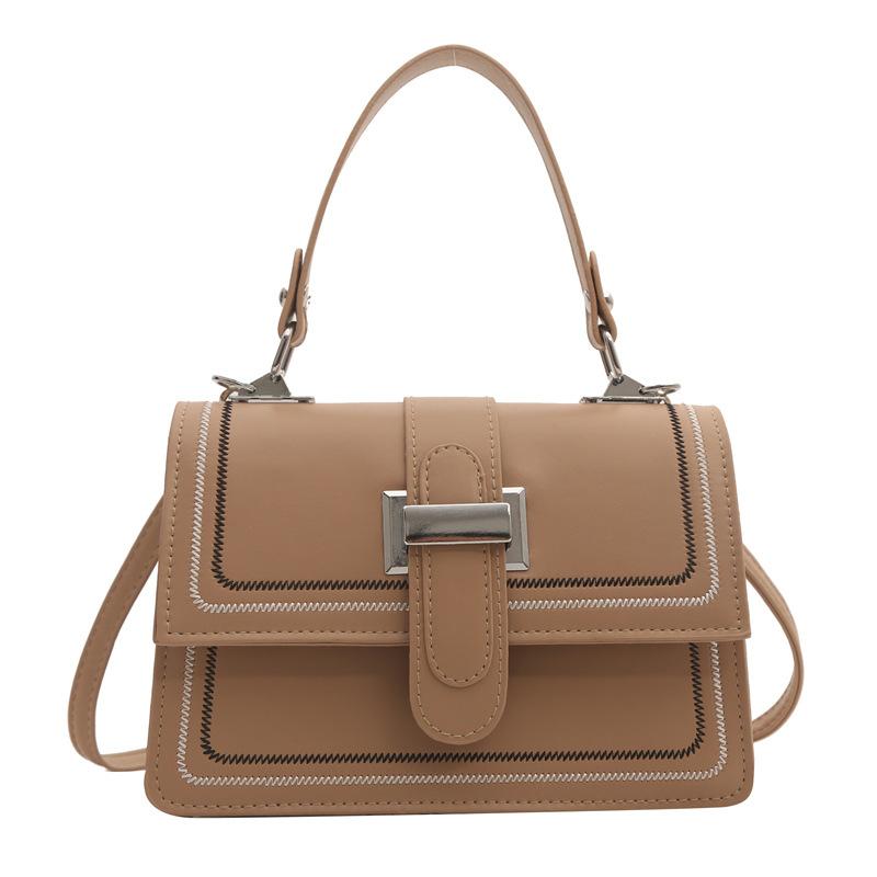 New Fashion Crossbody Bag Embroidered Line Trendy Women's Bag Texture Trendy Small Square Bag Fashionable Handbag Shoulder Bag