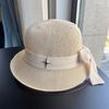 Fisherman's Hat Women's Bow Curled Sun Hat Travel Breathable Women's Versatile Basin Hat