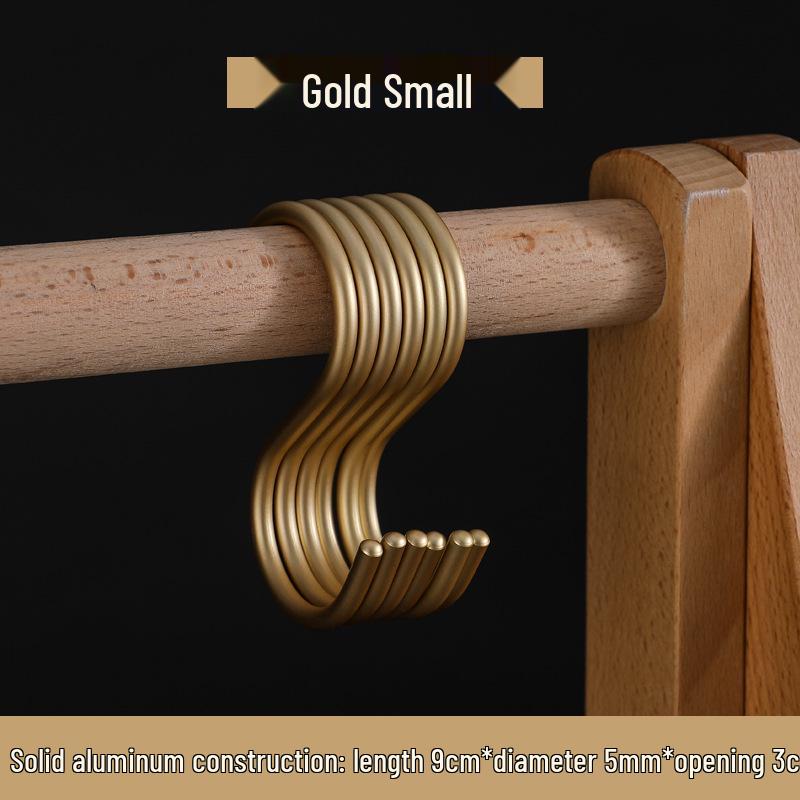 S-Shaped Aluminum Alloy Hook for Clothing, Kitchen, and Wardrobe - Modern Minimalist Design.