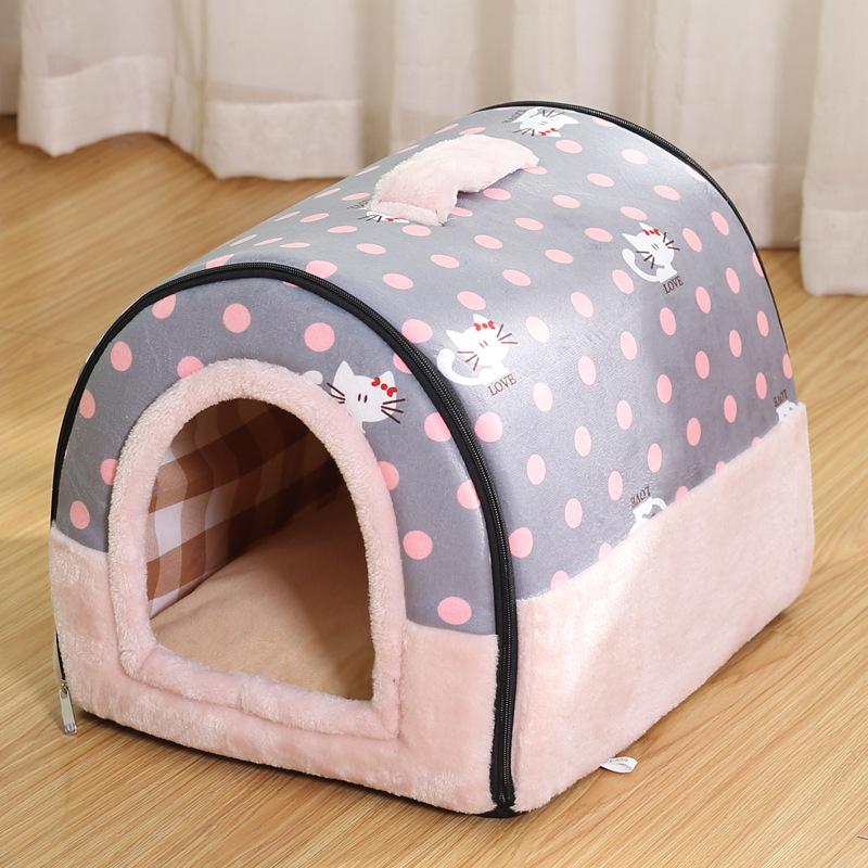 Dog Pet House Dog Bed For Dogs Cats Small Animals Sleeping Bed Indoor Soft Cozy Dog Cave Bed Foldable Removable Warm Cats Kennel