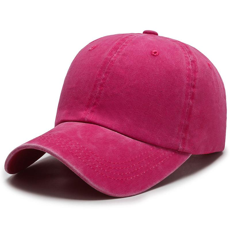 Baseball cap men's retro old washed denim baseball cap solid color wide brim versatile sports baseball cap children