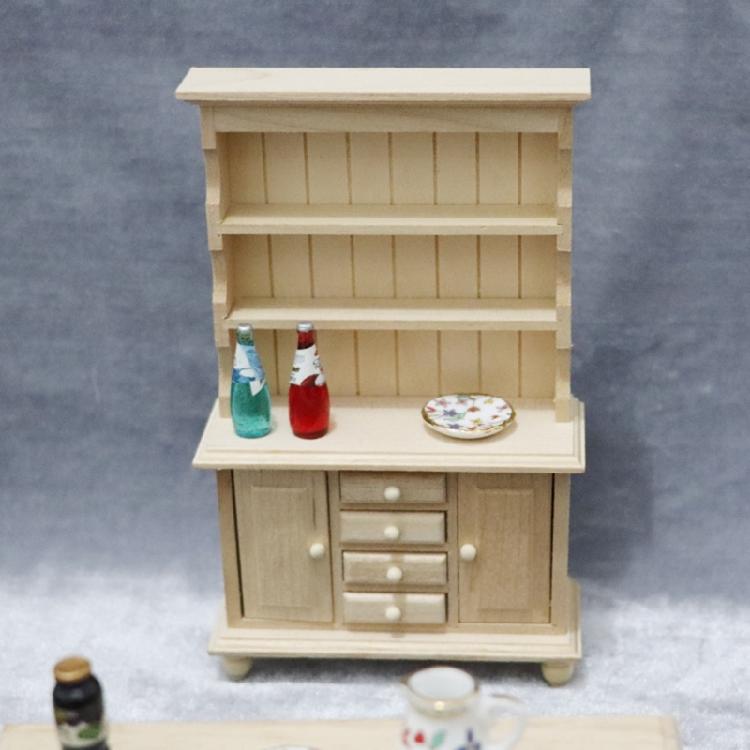 Portable 1 12 Scale Miniature Sturdy Wood Bookcase Dollhouses Furniture Three Layers Display Decoration for Kids