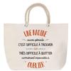 Beach Bag - PLANETEE - Personalized (message) - Large Format - Strong Rope Handle - Cotton