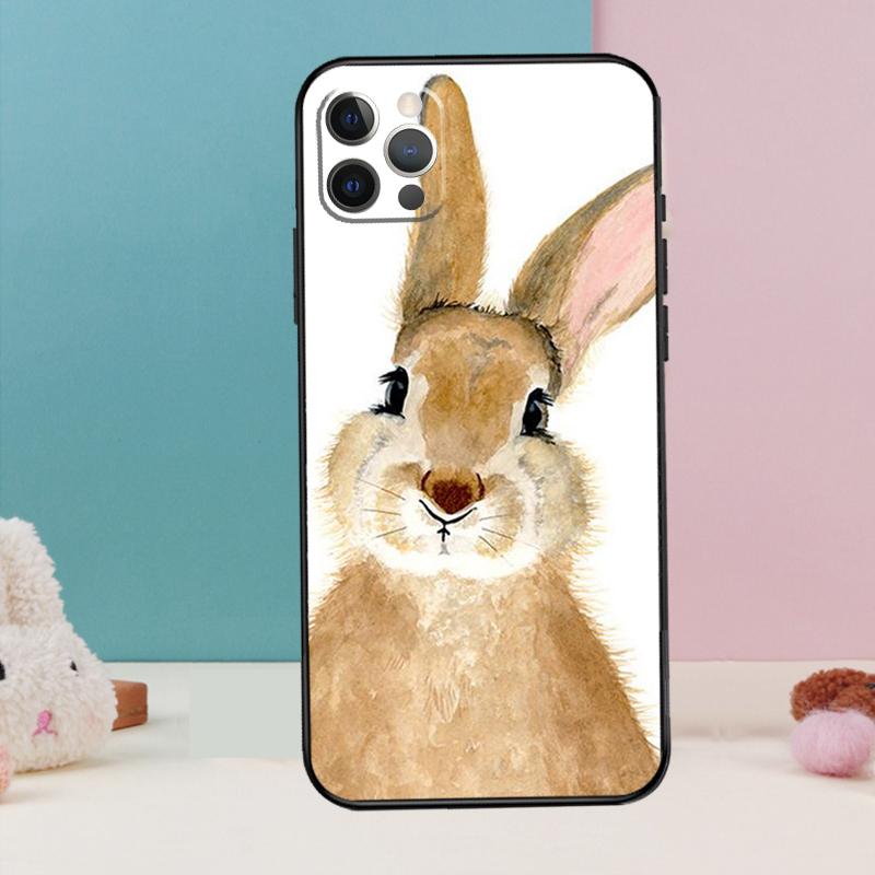 

Cute Bunny Rabbit Phone Case For iPhone 17 Air 16 15 13 12 11 14 Pro Max 12 13 mini 15 16 Plus 16e Cover Coque iPhone 17