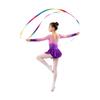 Kinder U-Rücken Langarm Glitzer-Leotard mit Farbverlauf und Rüschen-Schößchen für Rhythmische Gymnastik Tanzwettbewerb Bühne