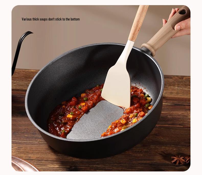 Titanium Non-Stick Frying Pan for Induction and Gas Stoves - Lightweight Flat-Bottom Wok for Stir-Fry Cooking