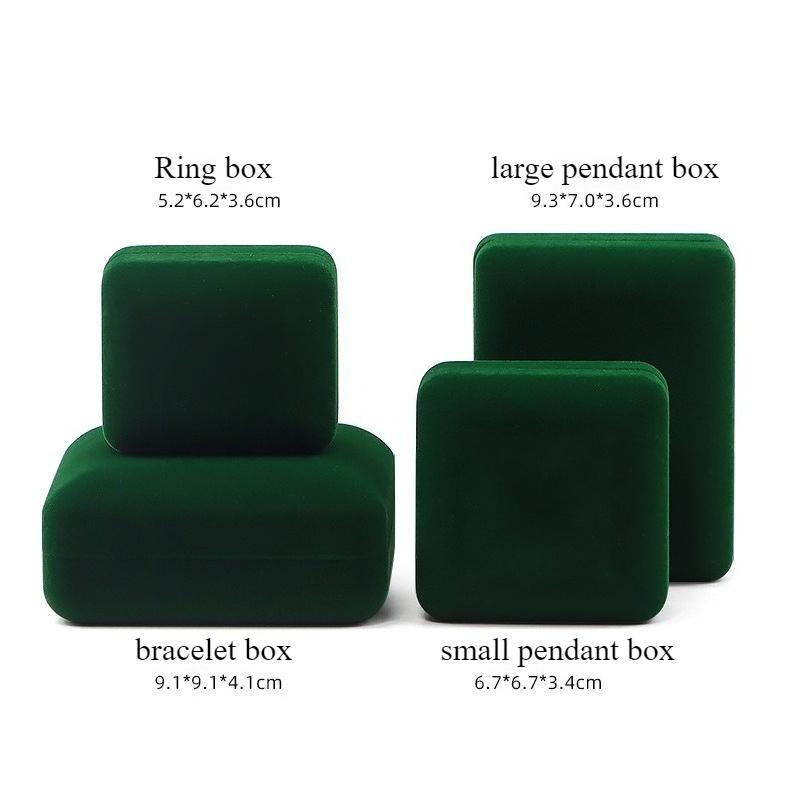 

High end velvet iron box jewelry box, gold jewelry jade gift ring box, necklace bracelet jewelry packaging box Dark green; ring box 6*5*4cm