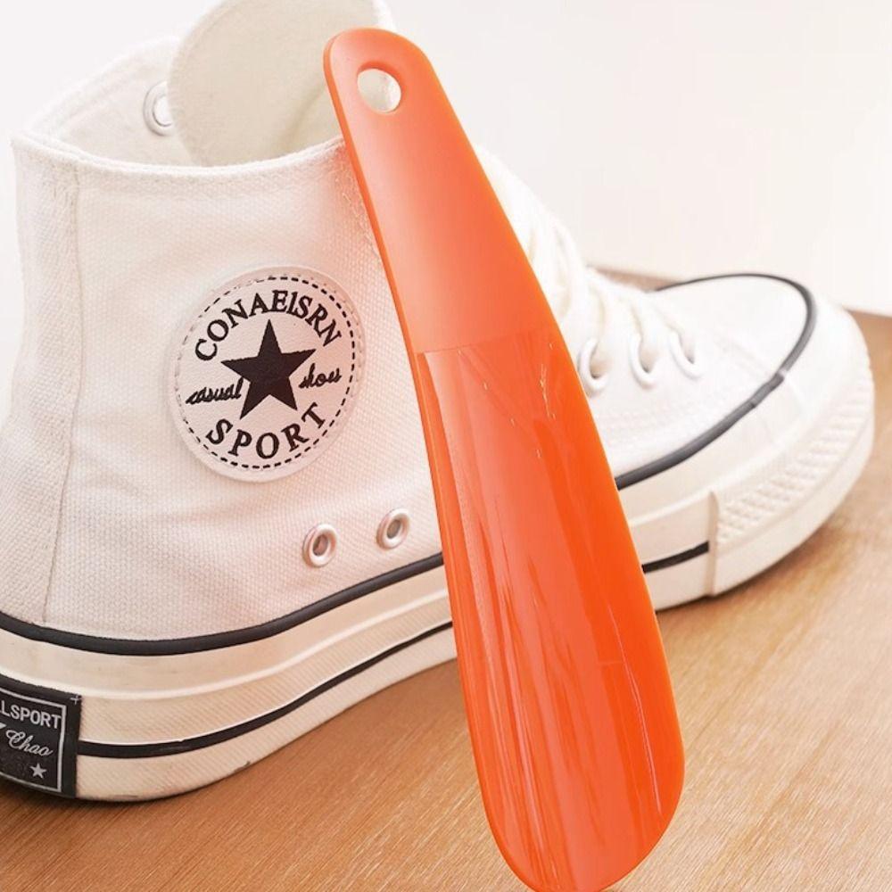 

2Pcs Sturdy Slip Shoehorn Plastic Shoe Lifter Aid Accessories Slip Handle Lazy оранжевый