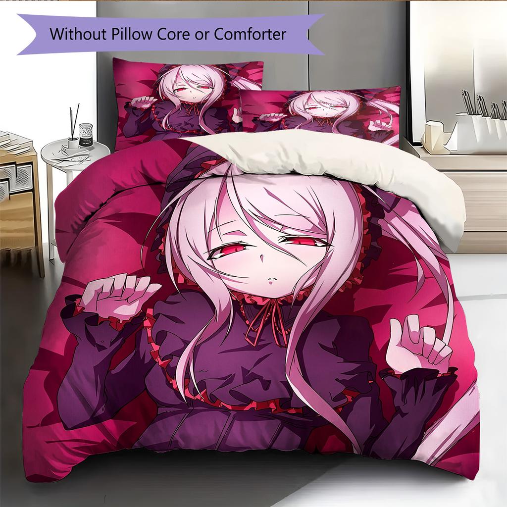 Vampire Schoolgirl  Pattern Bedding Quilt Set  Home Decoration  Gift (1 * duvet cover + 2 * pillowcase  without core)