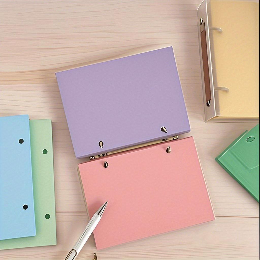 125Sheets Blank Loose Leaf Paper 5 Colors 2 Hole Binder Paper Notebook Filler Paper Binder Inserts, with Binder, 5.8x4.1inch