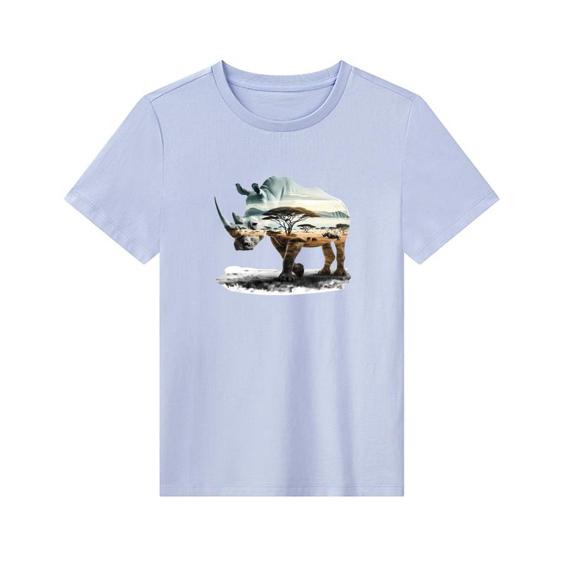 Stoffaufnäher Laufendes Nashorn DIY Hoodies Heißpresse Applikationen T-Shirt Kleidung Aufkleber Aufbügeltransferdruck mit Haushaltseisen