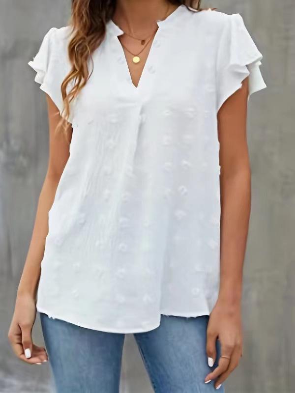 New European and American Temperament Commuter Pleated Short-sleeved Blouse