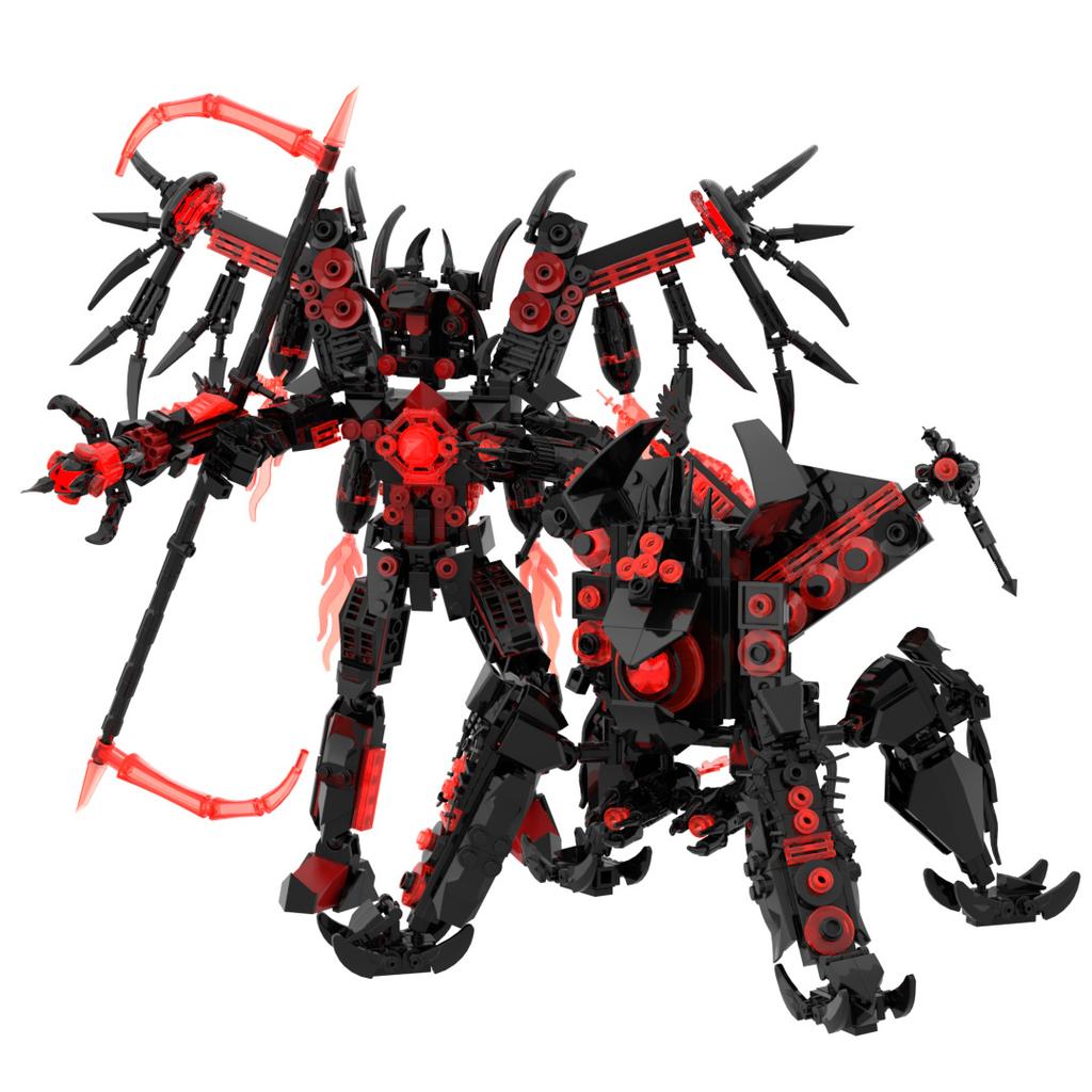 Toilet Man And Monitor Man Building Block Vs Toy Three-Body Stereo Mecha Spider Ns929