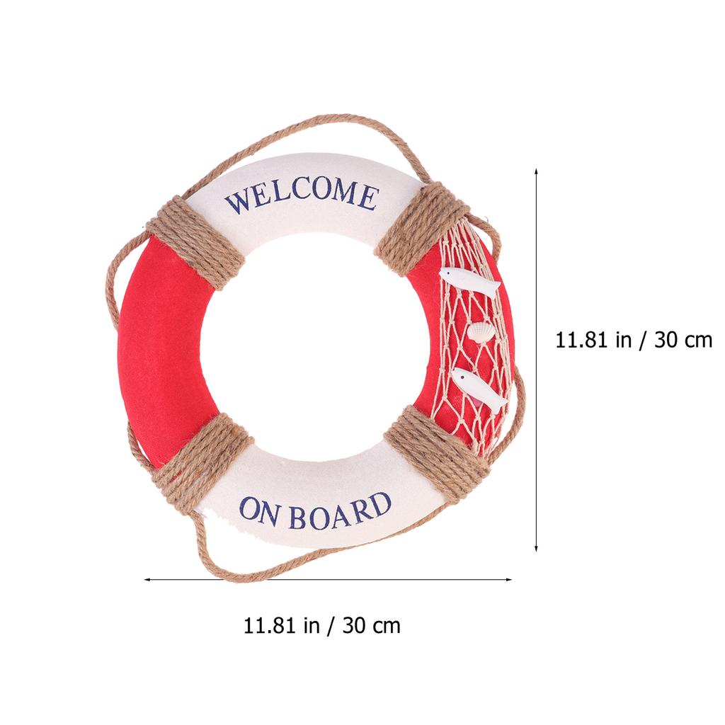 1pc 30Cm Lifebuoy Decoration Mediterranean Style Welcome Sign For Cafe Restaurant Bar Wall Hanging Decor Home Decor Door Sign