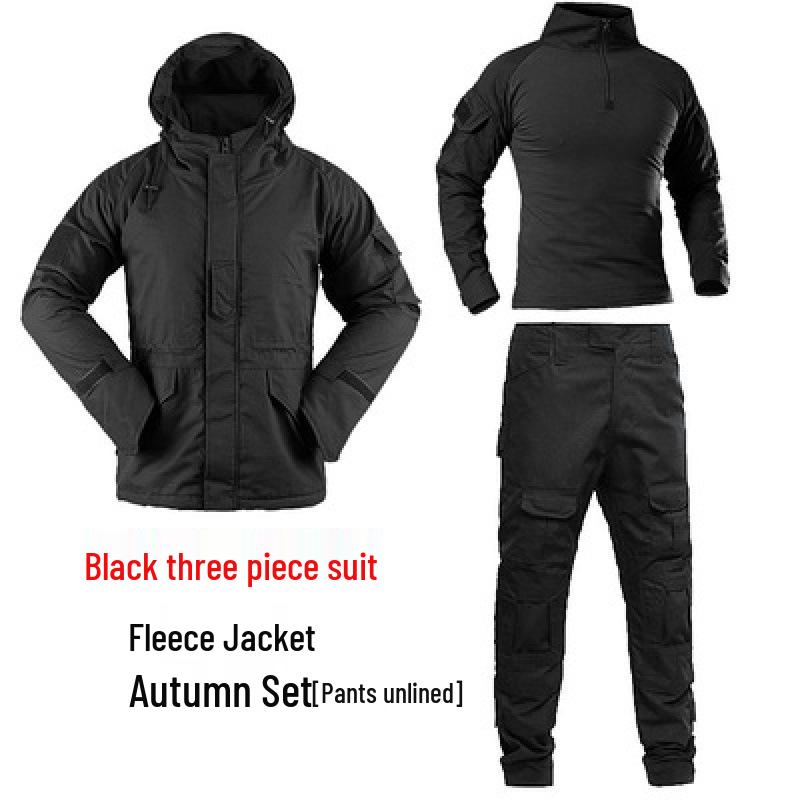 Herren- und Damen-Wasserdichte Camouflage-Taktische Jacke Set - Winddicht, mit Plus-Samt, Verdickt für Herbst und Winter.