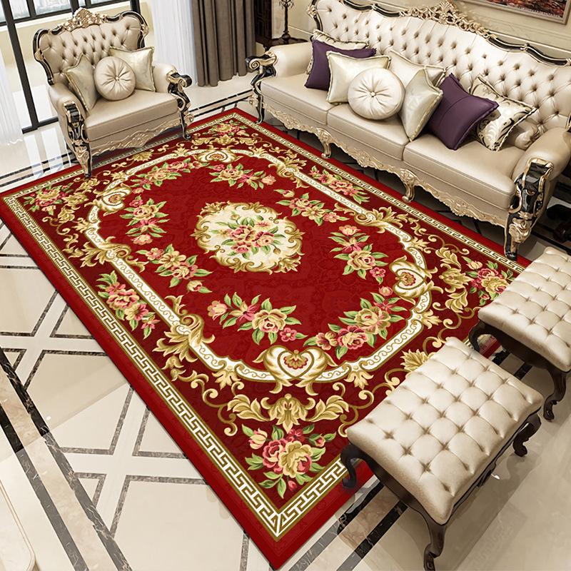 American Country Style Retro Carpet Living Room Sofa Bedroom Study Kitchen Entrance Door Rug Non-slip Light Luxury Decor Mat