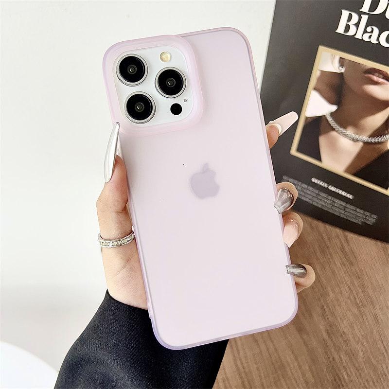 Custodia semplice trasparente e satinata per iPhone 16 Pro Max 15 16 Plus 14 13 12 Pro 11 XR XS Custodia protettiva in silicone morbido e all-inclusive anti-caduta
