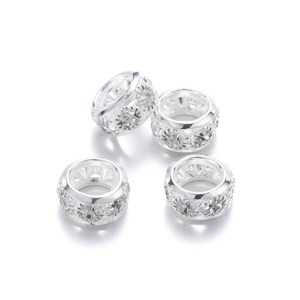 

20 шт./лот, 10/12 мм, стразы круглой формы, свободные бусины с большим отверстием, металлические хрустальные бусины-разделители для изготовления ювелирных изделий, аксессуары «сделай сам» 10mm x 20Pcs