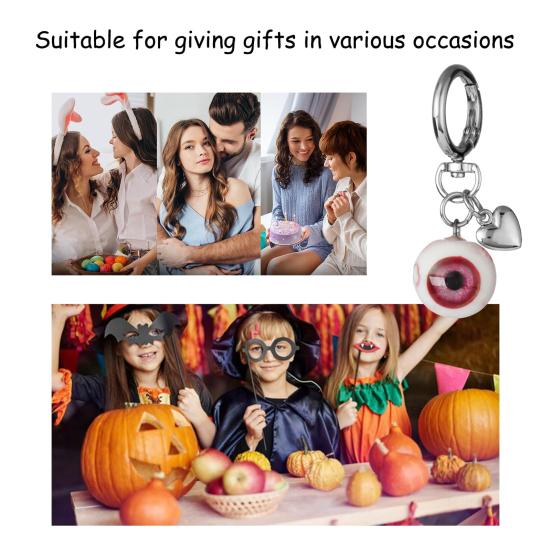 Eyeball Keychain Handmade Clay Craftsmanship Key Chain UV Resin Sealed