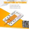 Car Tyre Tire Tread Depth Gauge Meter 0-20MM Vernier Depth Caliper Tire Tread Depth Ruler Motorcycle Trailer Van Measurer Tool