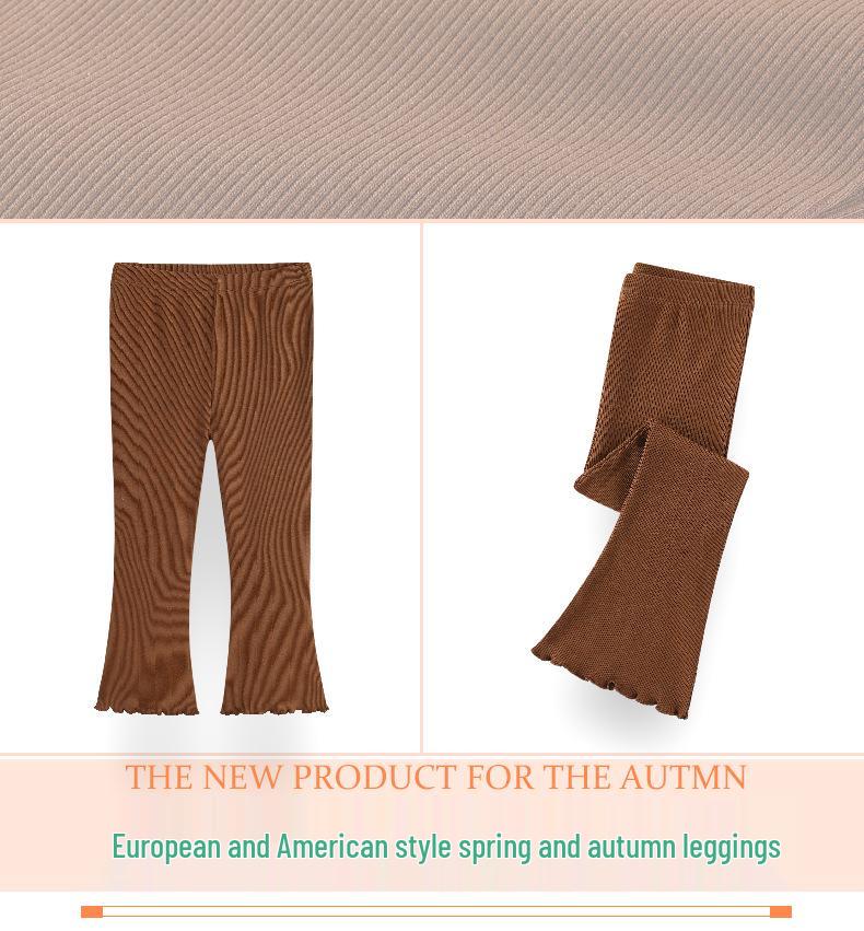 Girls' Spring & Autumn Micro-Flare Slim-Fit Stylish Leggings