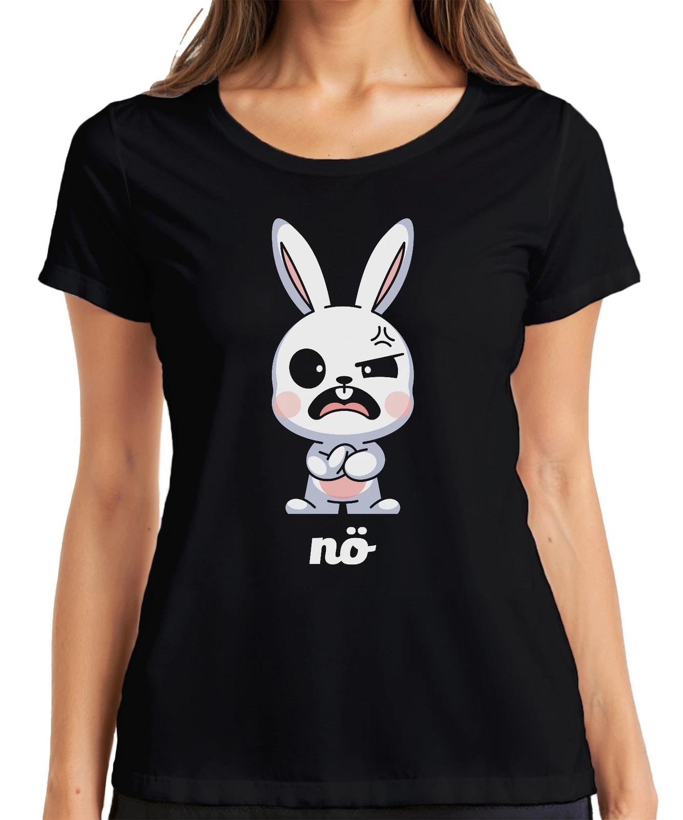 nö Hase süß böses Häschen niedliches Cartoon Geschenk Ostern Damen T-Shirt XXXXL
