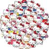 Hello Kitty Stickers, 100-Piece Set, Cute Anime Stickers for Crayon Shin-chan, Waterproof Decals, Cute and Stylish Cartoon DIY Stickers, Great Gifts