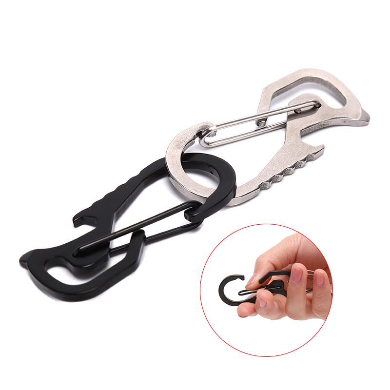 1 st Utomhus Användbar Rostfritt Stål Spänne Karbinhake Nyckelring Nyckelring Klämma Krok