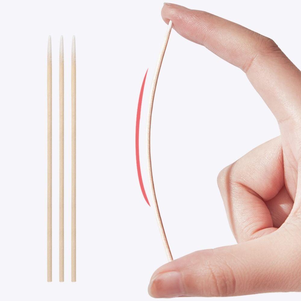 Removing Disposable Micro Brushes Cleaning Stick Disposable Cotton Swabs Wood Cotton Buds Swabs
