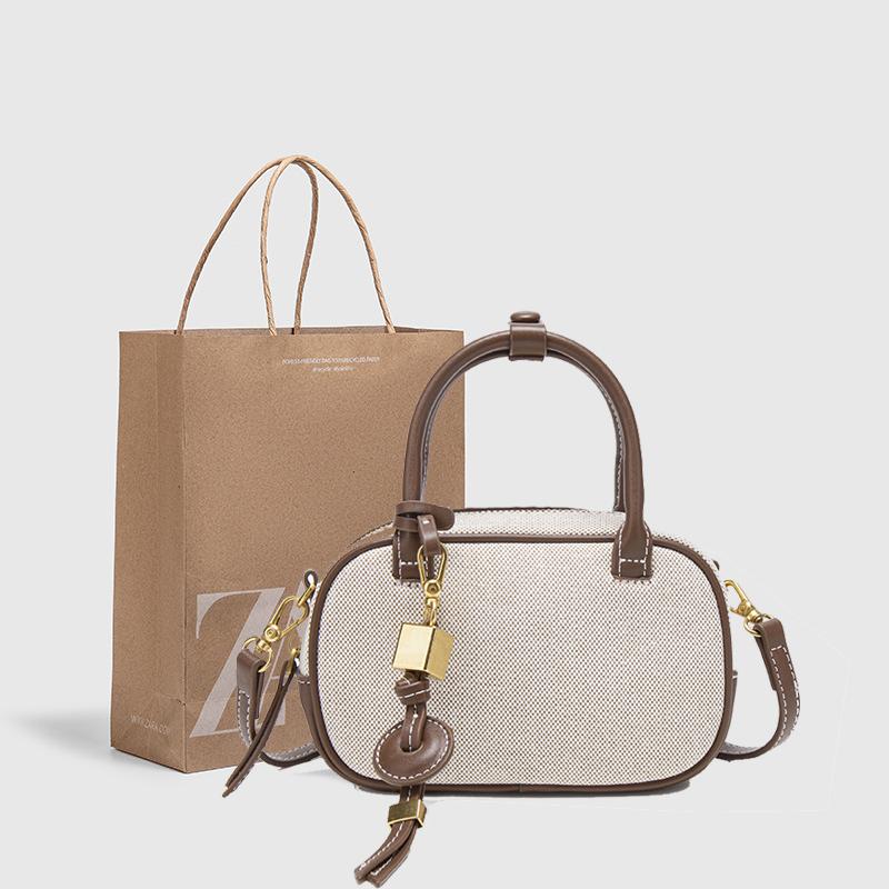 Mini Borsa a Tracolla con Impunture per Donna Design Lussuoso Vintage Colore Solido Tracolla Larga Piccola Spallina Borsa a Mano