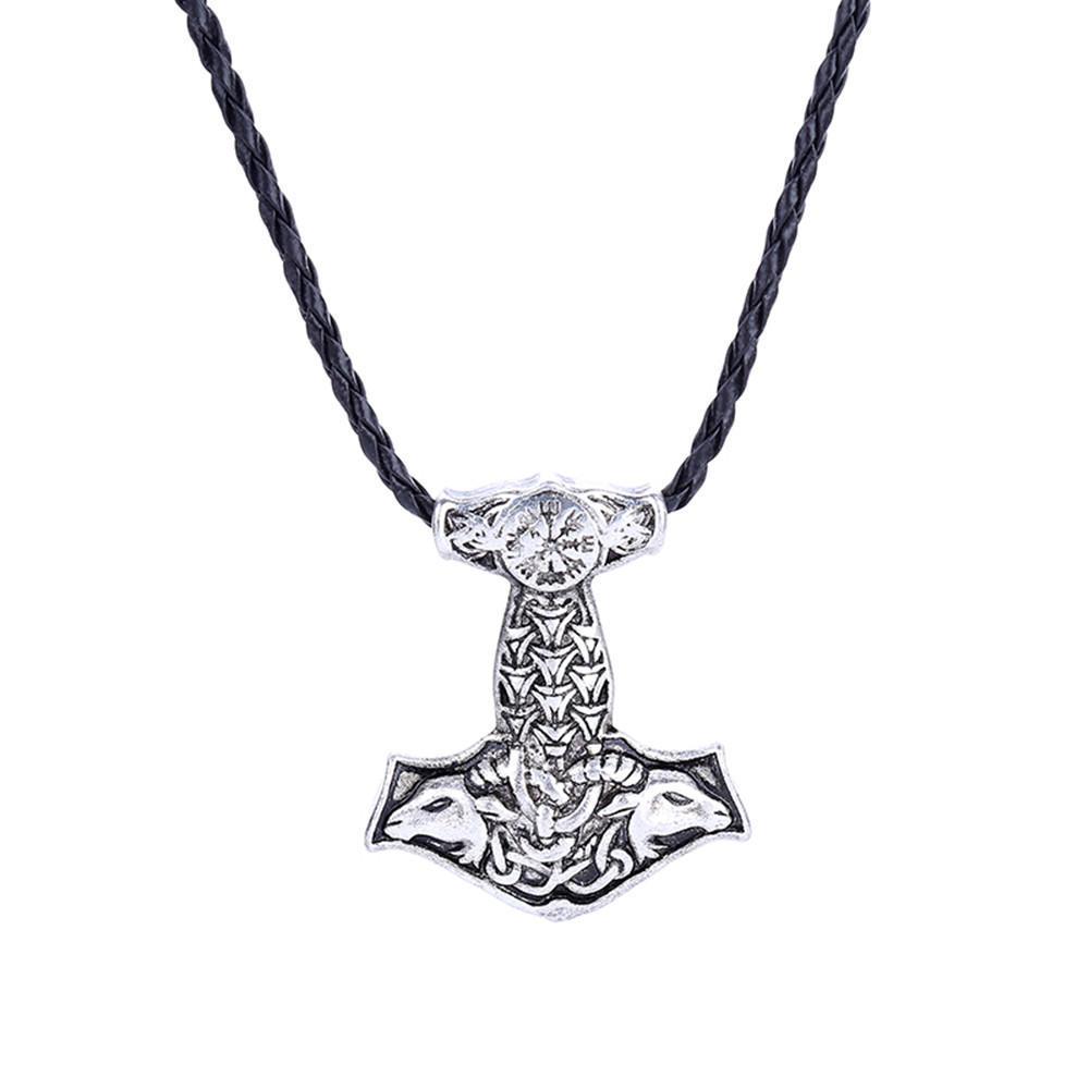Vintage Amulette nordique arbre de la vie viking Yggdrasil Bracelet en cuir brun avec noeud celtique en m/étal pour hommes