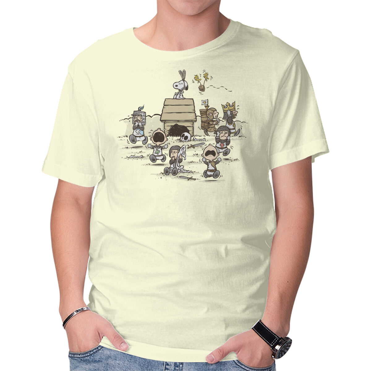 Unisex Crew Neck T-Shirt The Killer Beagle Of Caerbannog Graphic Short Sleeve Casual Tee XXL