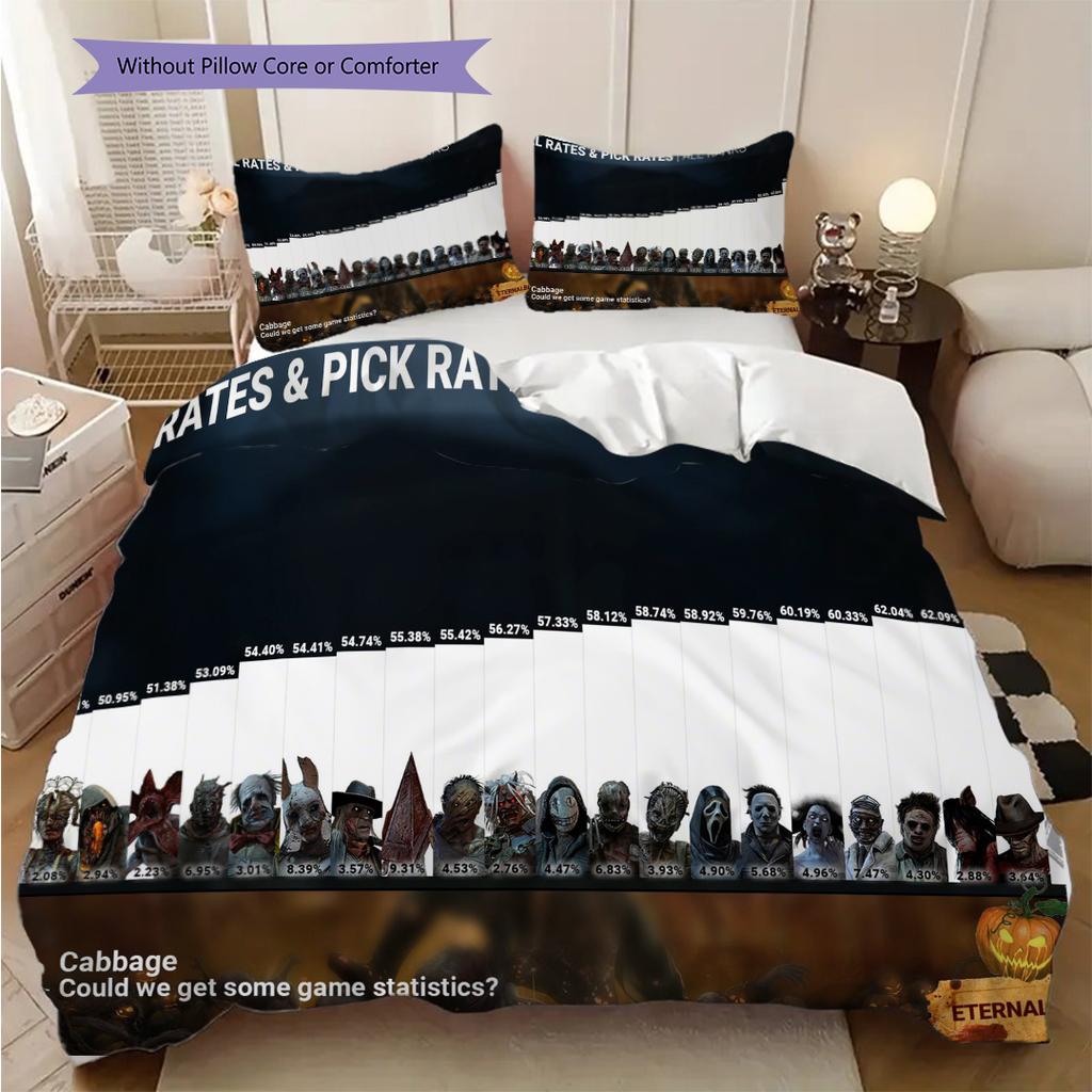 Chainsaw Horror Bedding (1 * duvet cover + 2 * pillowcase, without core) 2D Flat Soft and comfortable Bedding set Christmas birthday gift