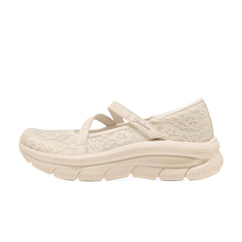 Skechers Modern Comfort Mesh Synthetic Leather Solid Color Lace-Up Platform Mary Jane Shoes Women shoes 159521-OFWT 35