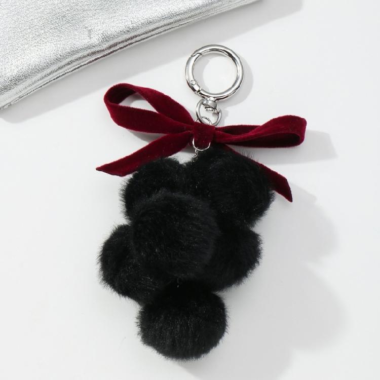 Unique Grape Plush Keychain with Bowknot Soft Grape Pendant Plush Bowknot Key Chain Lightweight for Daily Use Travel