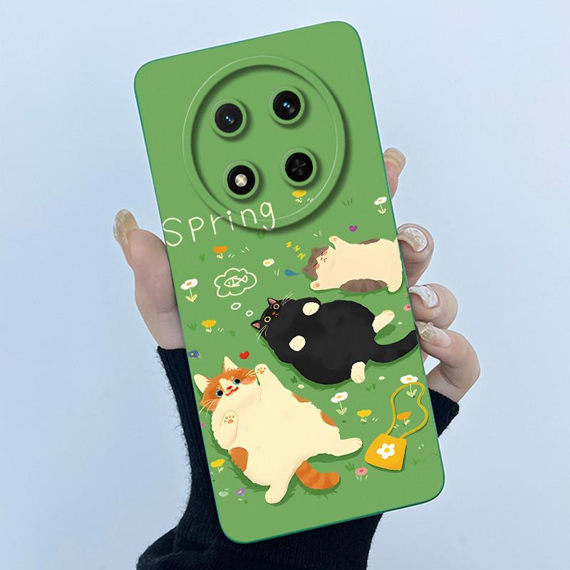 Case For Honor X9c 5G Honor Magic 7 Lite 5G Cute Panda Sweet Girls Cats Protective Liquid Silicone Soft TPU Back Cover Casing