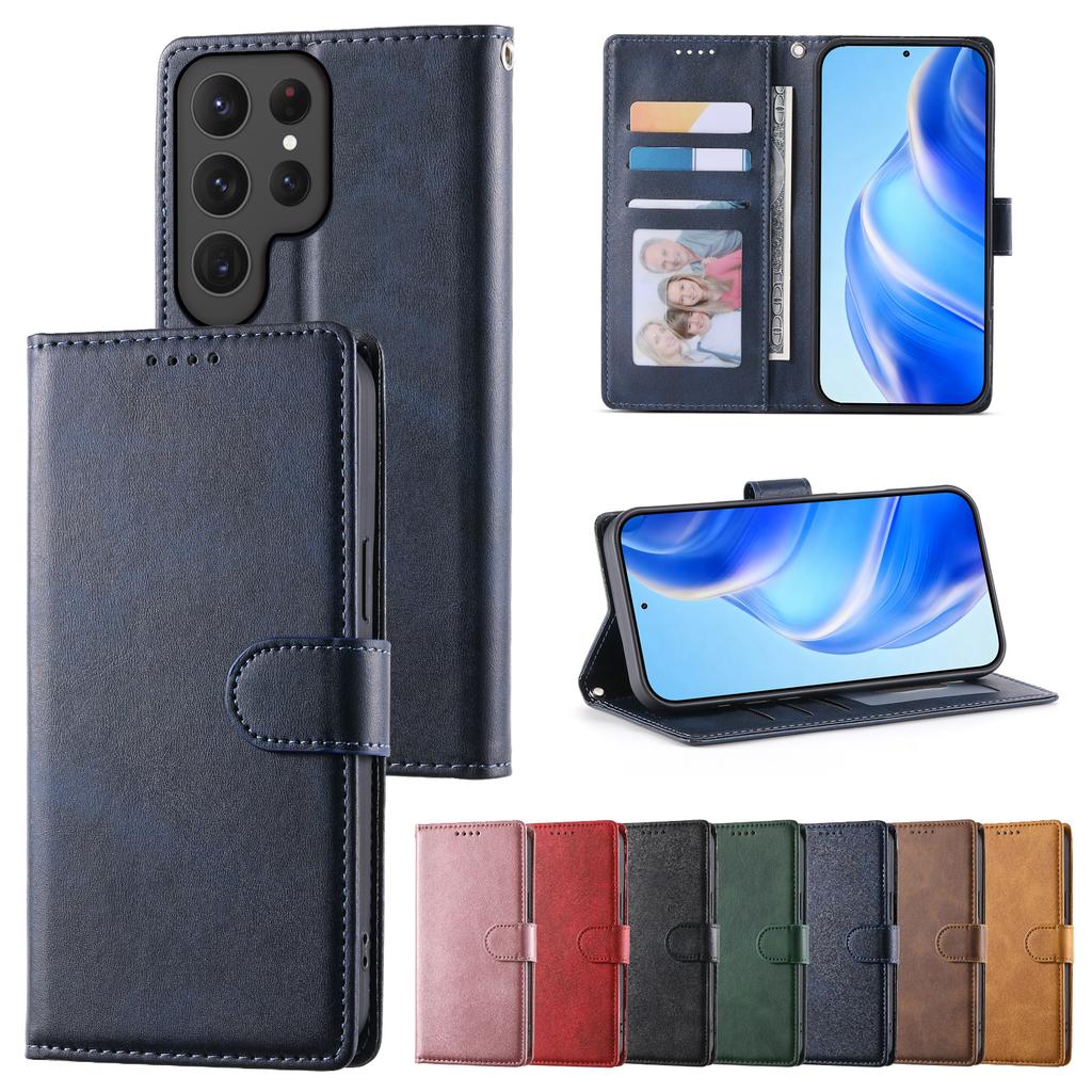 Business Magnetic Cards Solt Wallet Flip Case For Samsung S25 Ultra S24 Plus S23 S22 A16 Leather Wallet Stand Book Pocket Cover