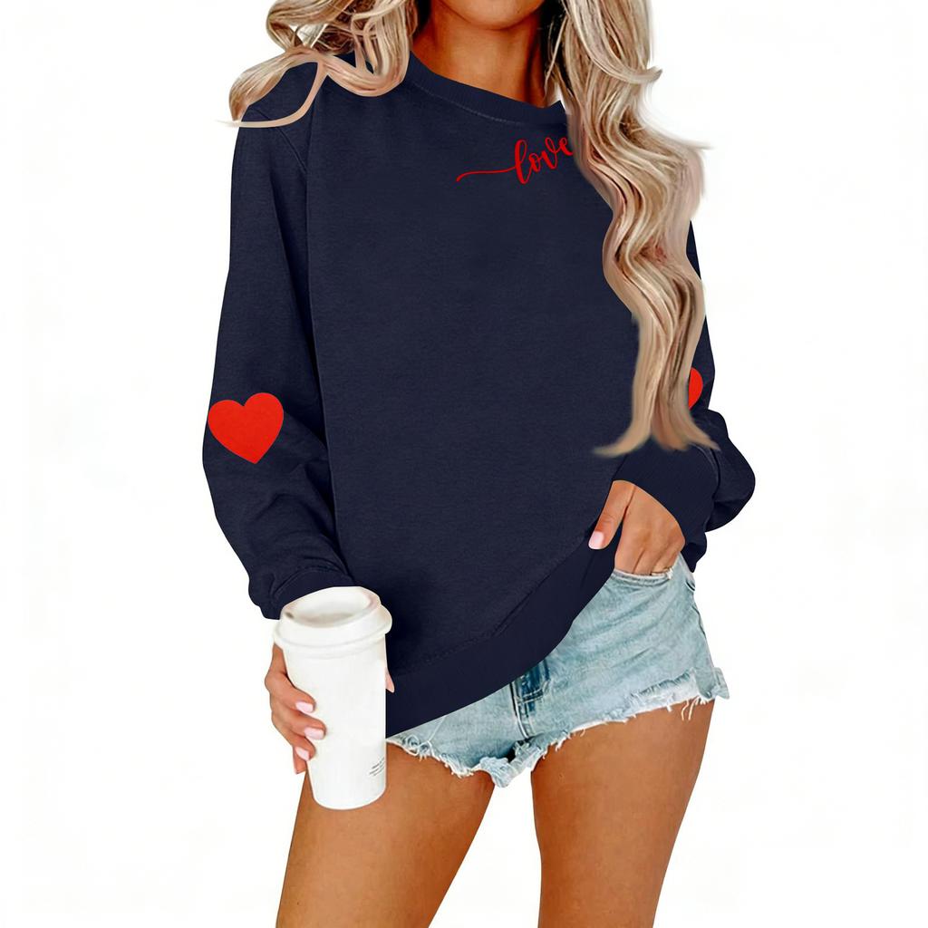 Ladies' Casual Women's Printed Round Neck Pullover Hoodie