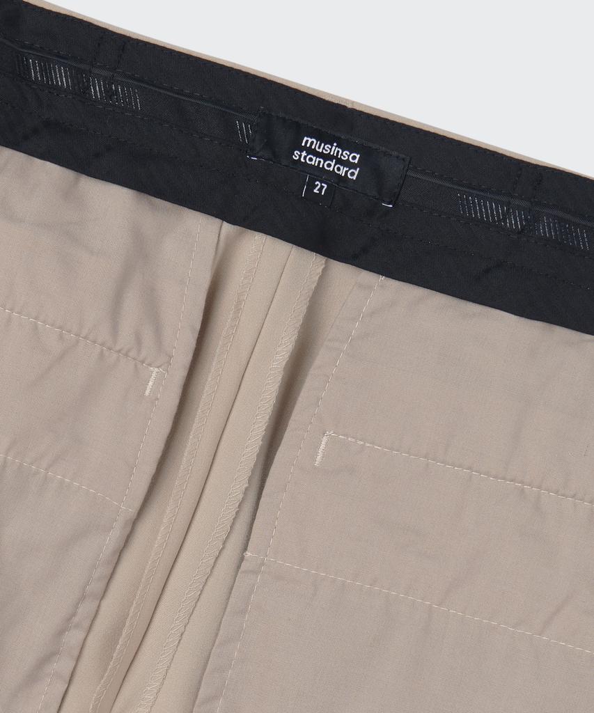 MUSINSA STANDARD WOMAN Women'S Lightweight High-Waisted Wide Hidden Banding Slacks [Light Beige]