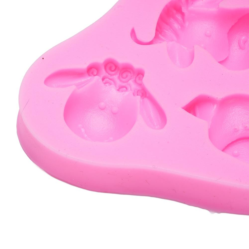 3pcs Animal Head Shape Fondant Pattern Molds Mixed Shape Cake Decoration Molds For DIY Cake Fondant