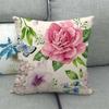 Simple floral pattern clear rose flowers Digital printing short plush pillow covers for car sofa office cushion cover home goods