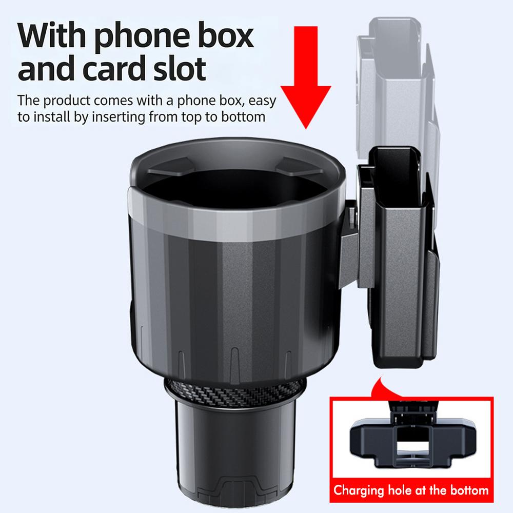 New Multi-purpose Car Cup Holder with Phone Box and Card Slot Modified Coaster for Automotive Use Drink Rack Cup Holder