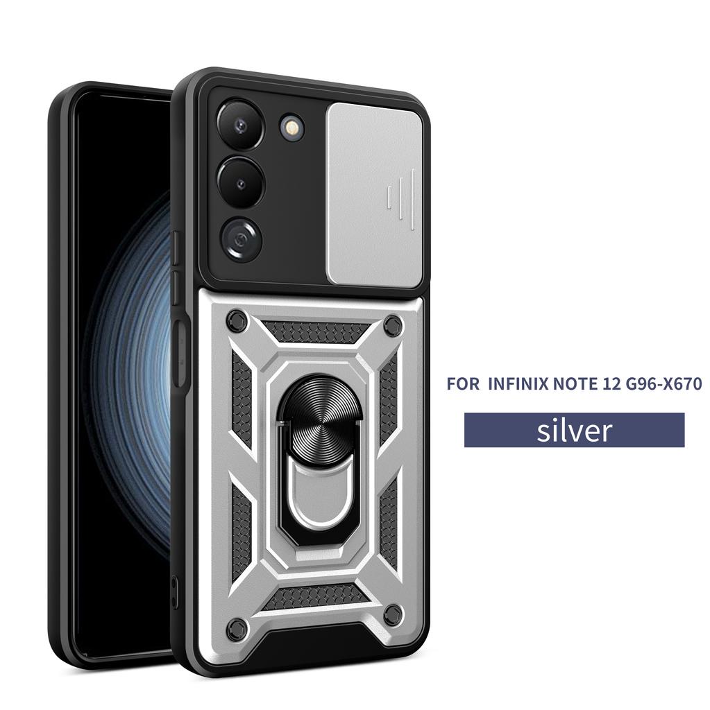 For Infinix Note 12 G96 Case Infinix Note 12 G96 Cover Magnetic Ring Holder Armor Phone Case Slide Camera Protect Back Cover