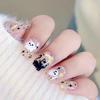 Autumn Winter Cute Ghost Cat Eye Glitter Handmade Short Manicure Nails
