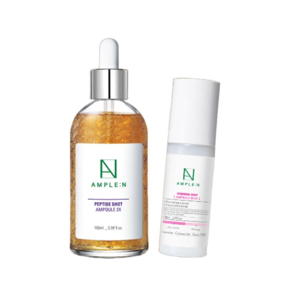 AMPLE:N Peptide Shot 2X Ampoule 100ml + Ceramide Shot Mist 80ml – Firming & Barrier Care Set
